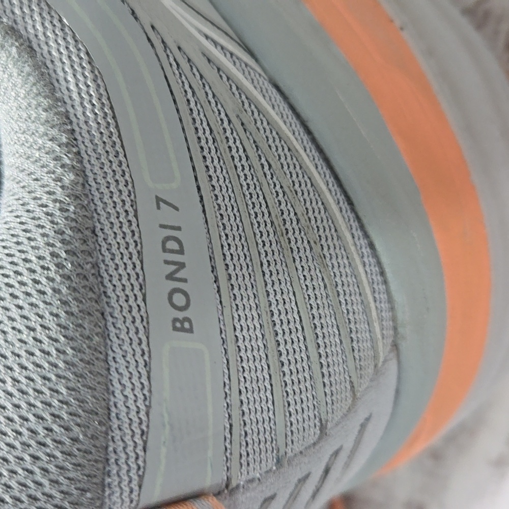 HOKA ONE ONE Womens Bondi 7 Mesh Harbor Mist Sharkskin Trainers 9.5 - Picture 7 of 15